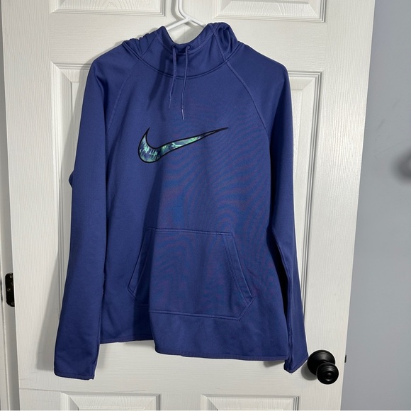 Nike Dri-Fit size M women's hoodie, blue/aqua, thumb hole, athleisure, spring - Picture 1 of 13
